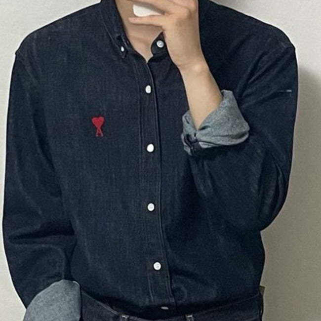 아미 스몰하트 데님 셔츠 상품 이미지