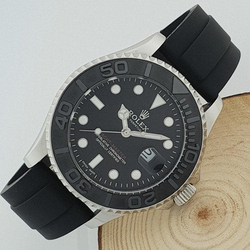 로렉스 요트마스터 블랙 은장 우레탄 44mm 상품 이미지