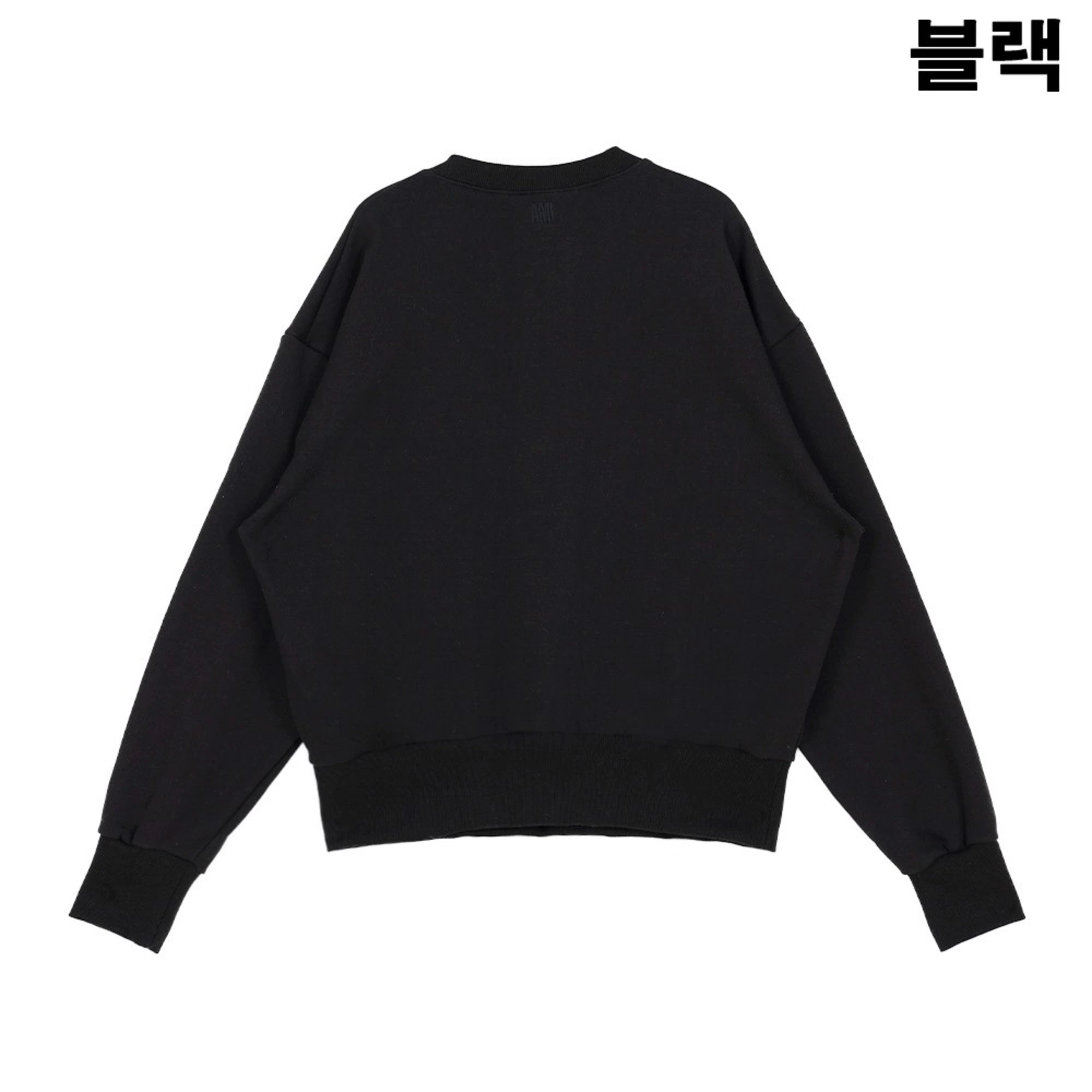 아미 톤온톤 하트 로고 자수 맨투맨 디테일 이미지