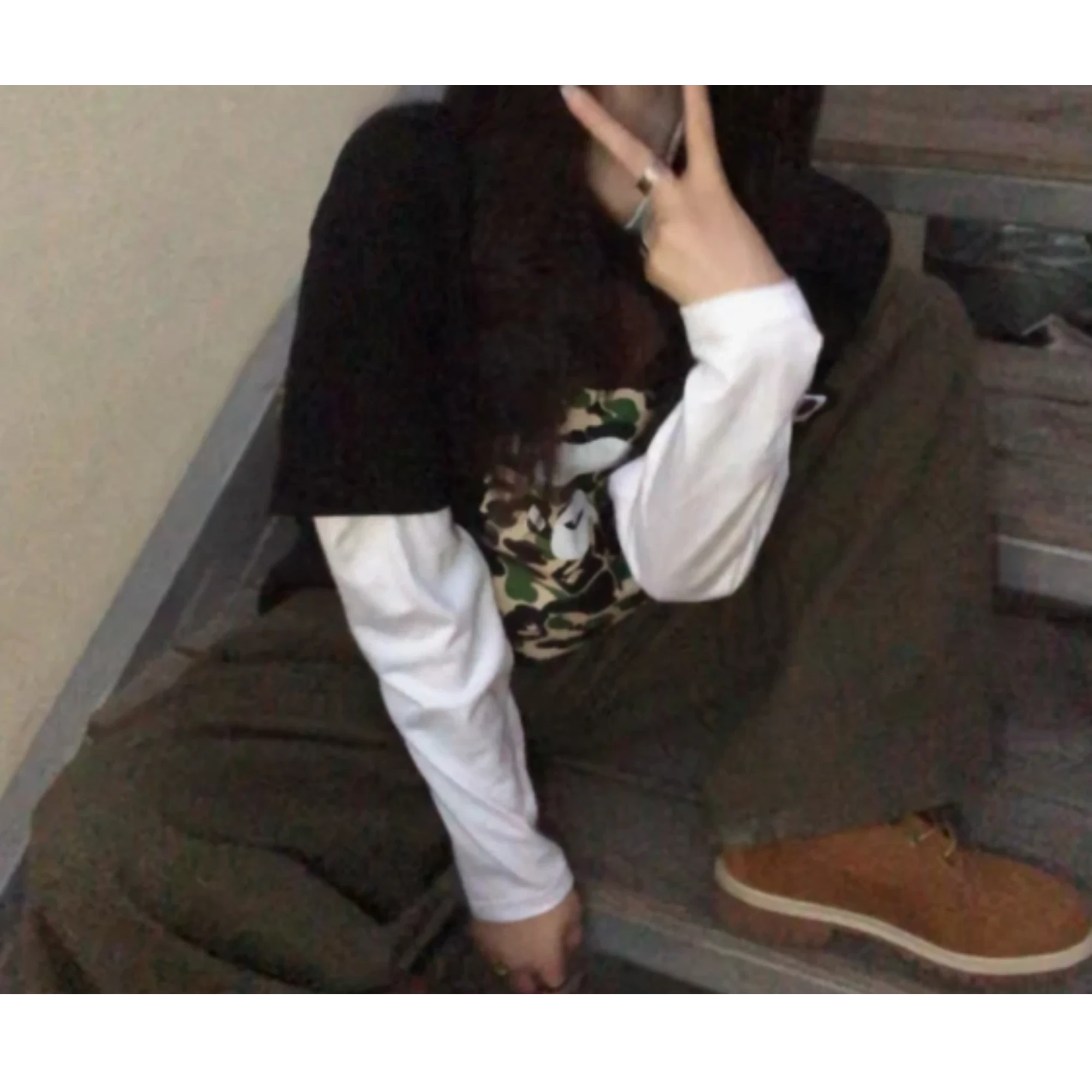 베이프 마일로 에이프 반팔 티셔츠 착용 이미지