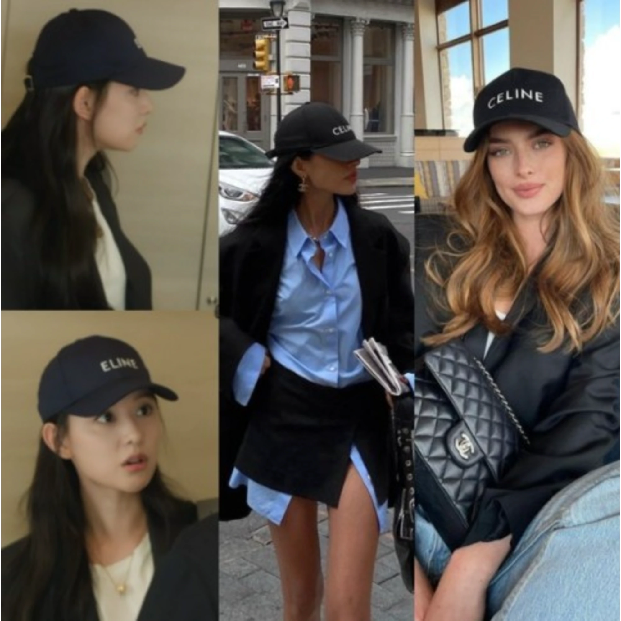 셀린느 로고 베이스볼캡 착용 이미지