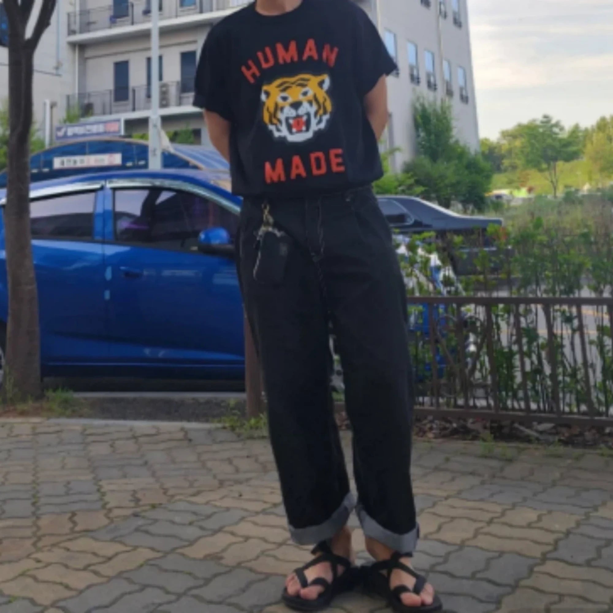 휴먼메이드 타이거 반팔 티셔츠 착용 이미지