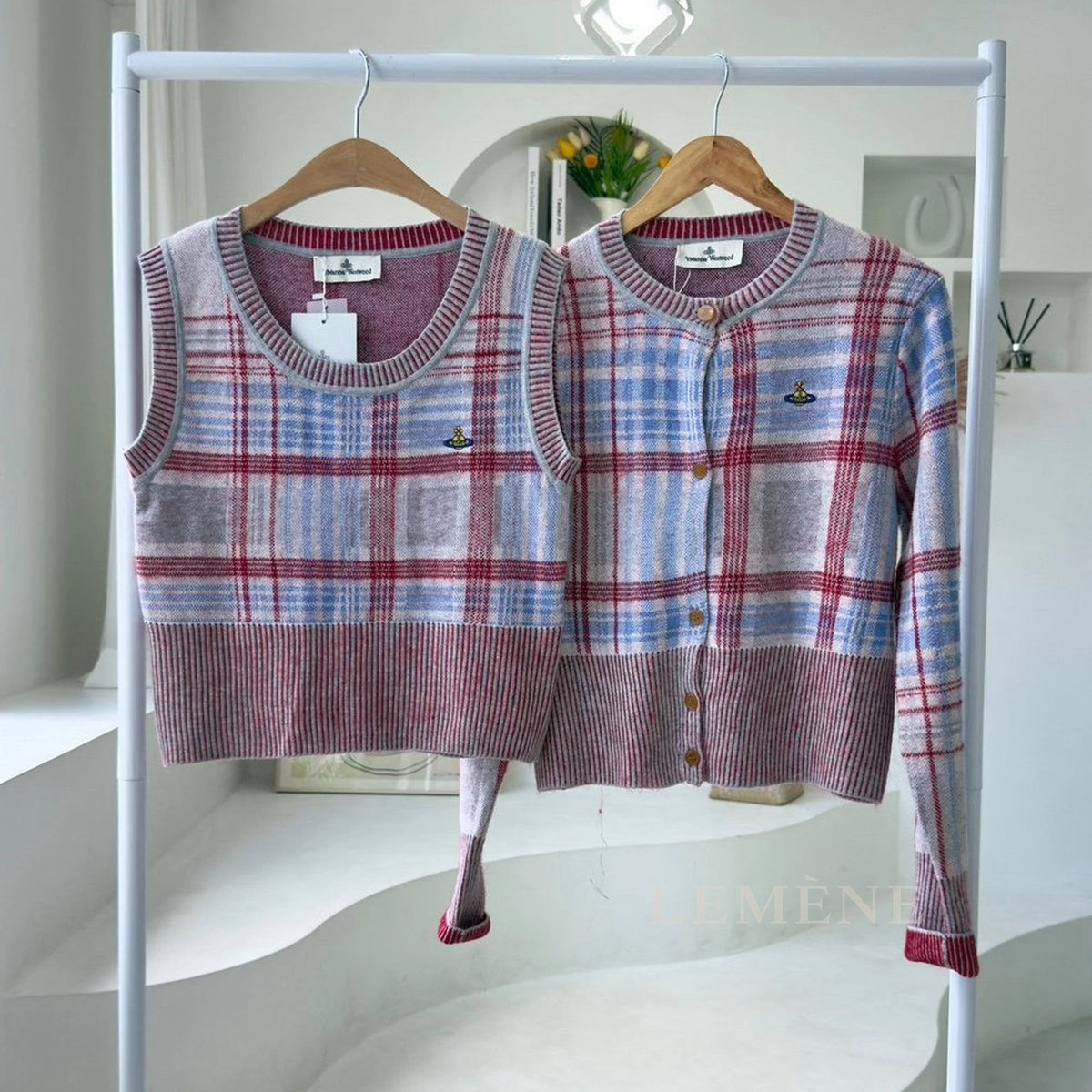 비비안 웨스트우드 마드라스 조끼 가디건 1210132034 디테일 이미지