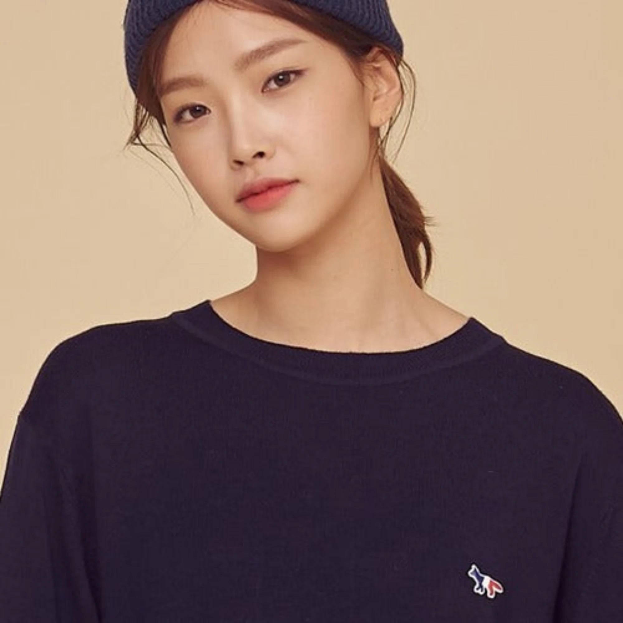 메종키츠네 트리플 컬러 폭스 니트