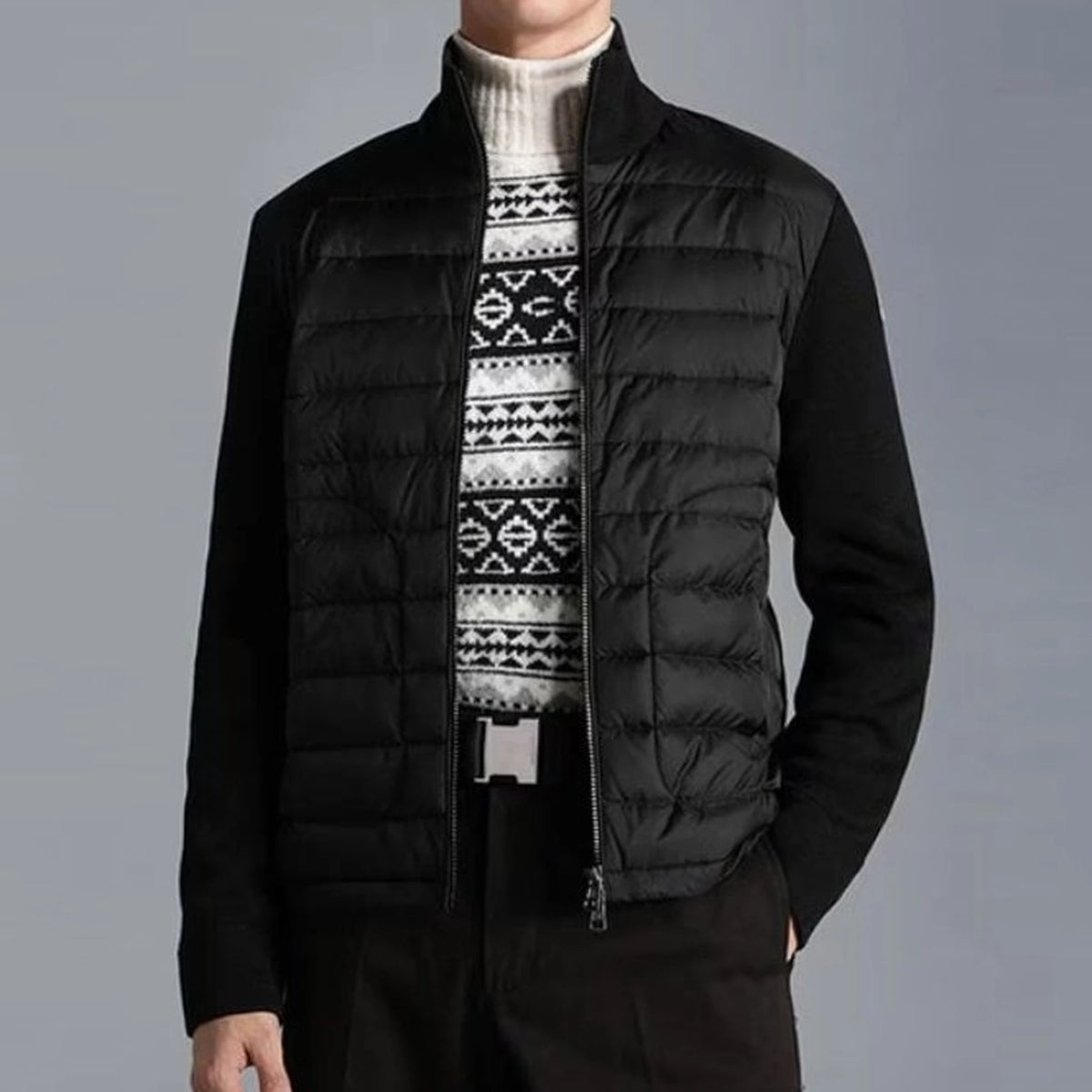 몽클레르 패딩 집업 가디건 착용 이미지