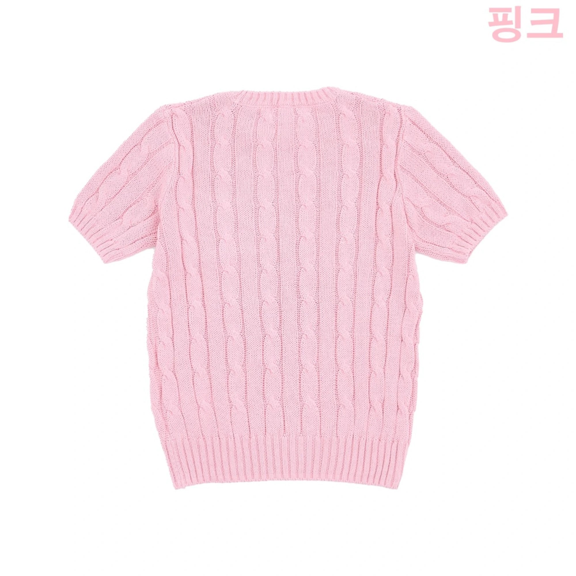 폴로 랄프로렌 케이블 반팔 스웨터 상품 이미지