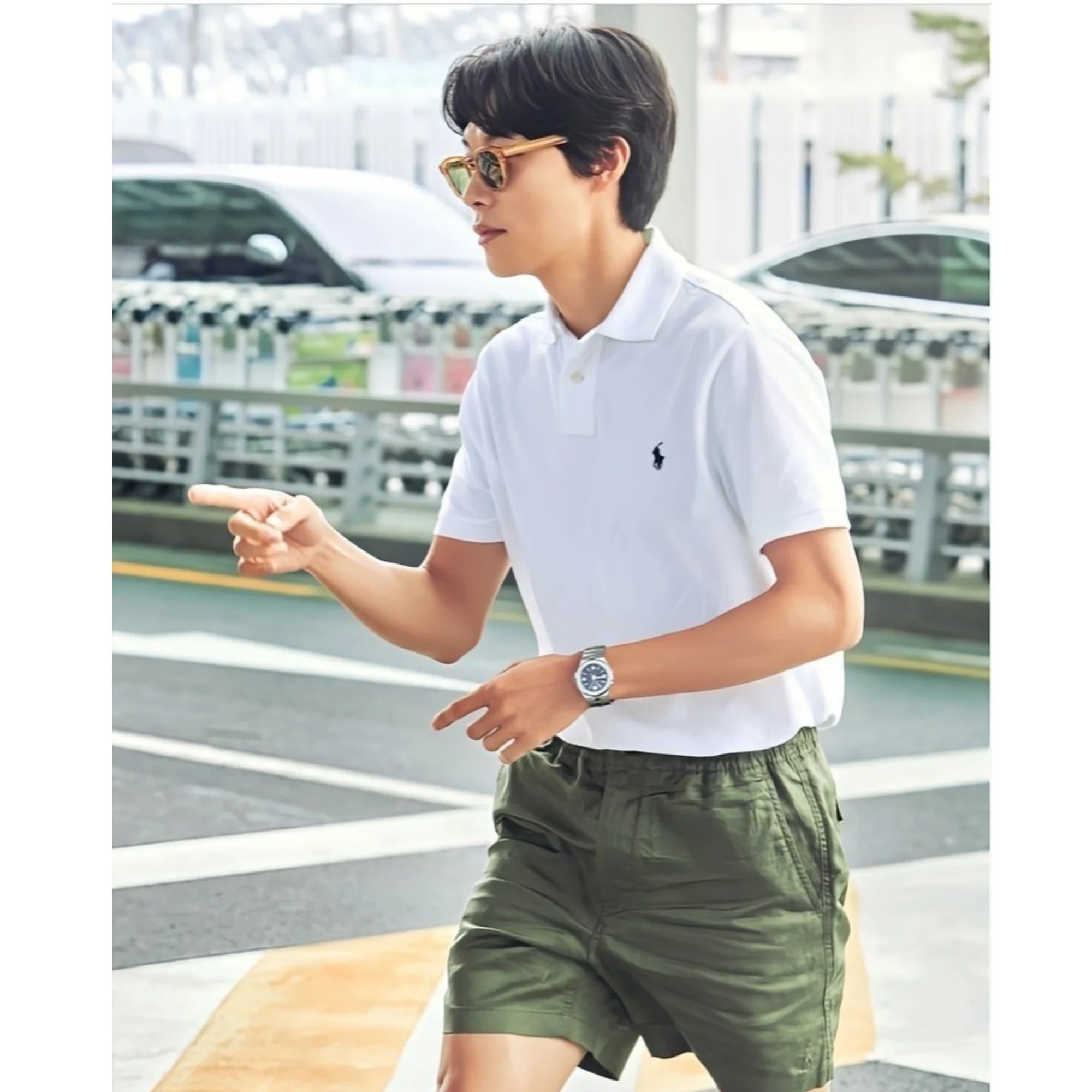 폴로 랄프로렌 폴로 반팔 티셔츠 착용 이미지