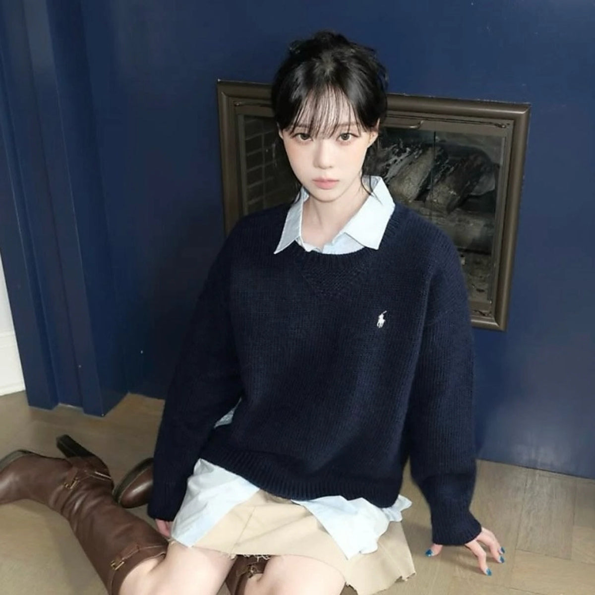 폴로 랄프로렌 스웨터 착용 이미지