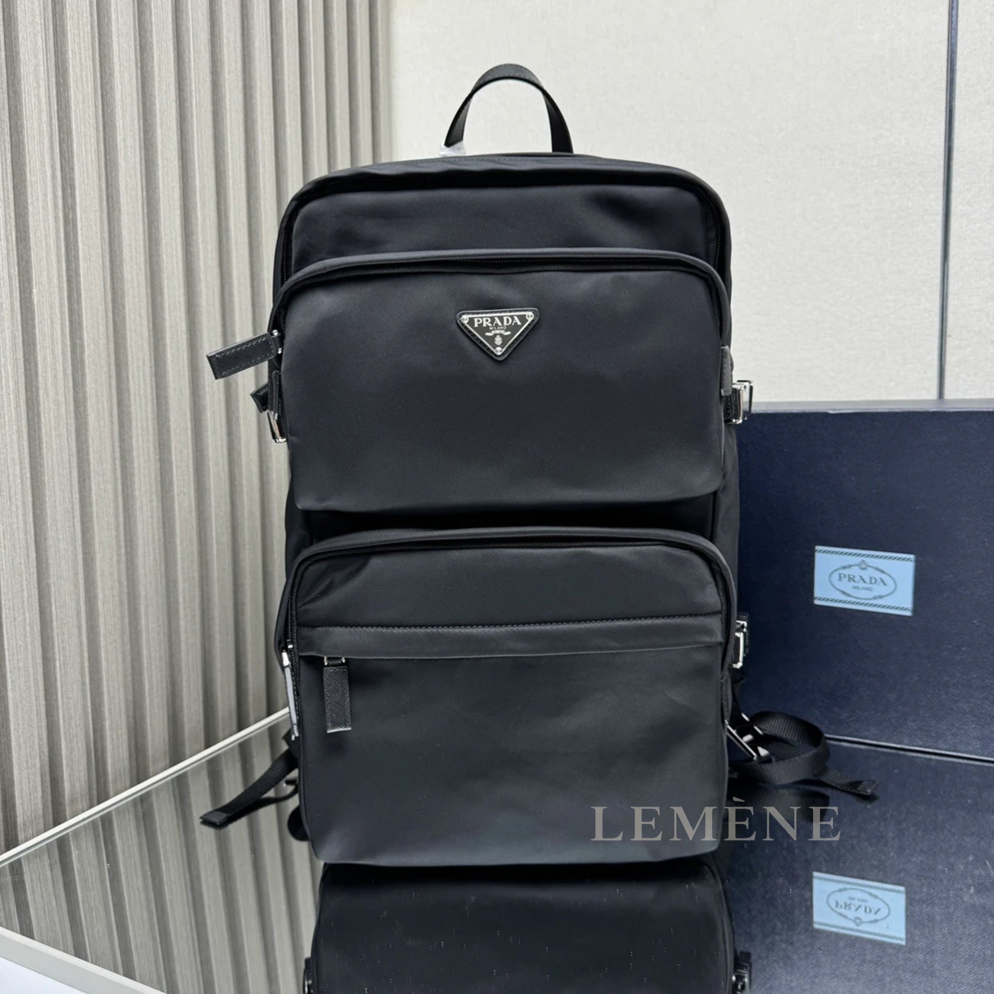 프라다 리나일론 앤 사피아노 레더 백팩 2VZ101 디테일 이미지
