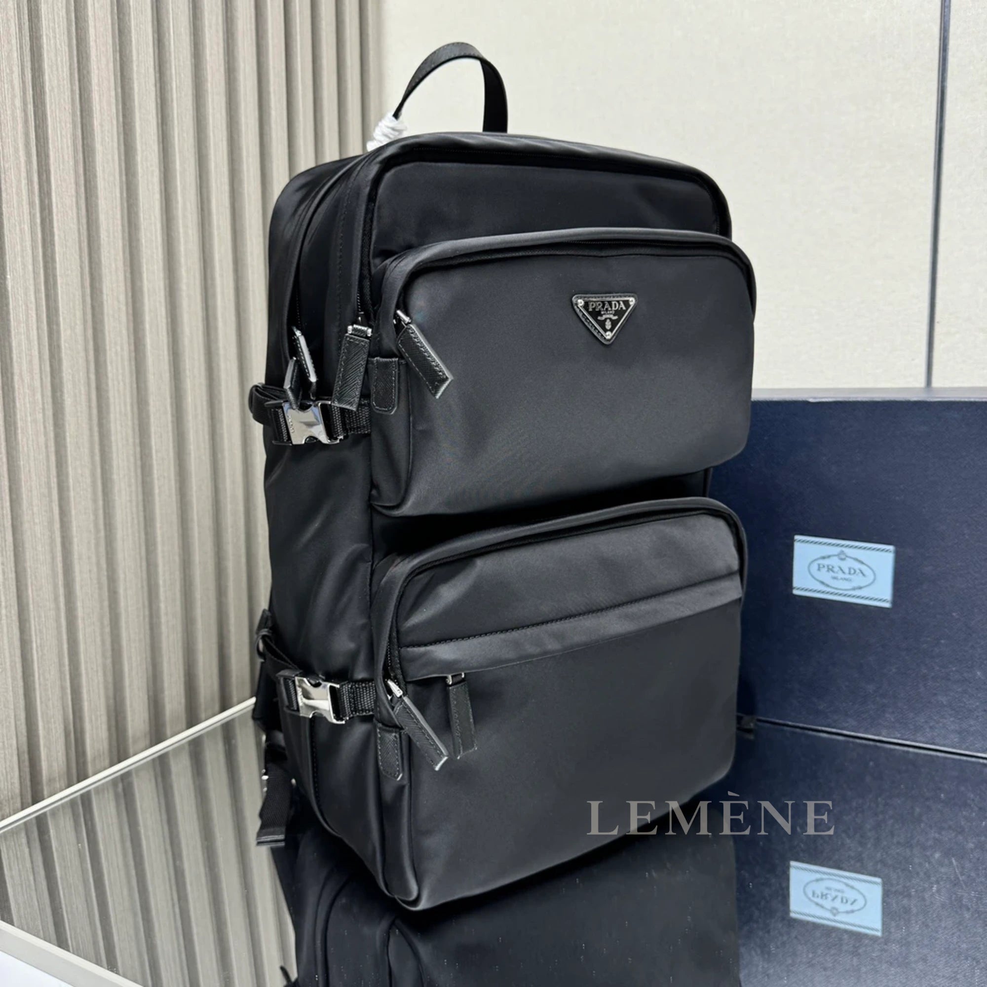 프라다 리나일론 앤 사피아노 레더 백팩 2VZ101 디테일 이미지