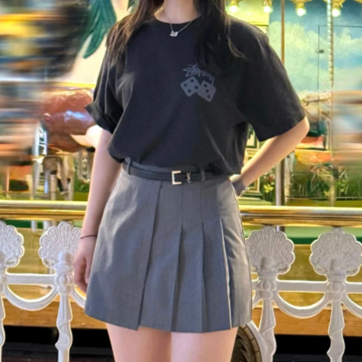 스투시 다이스 반팔 티셔츠 착용 이미지
