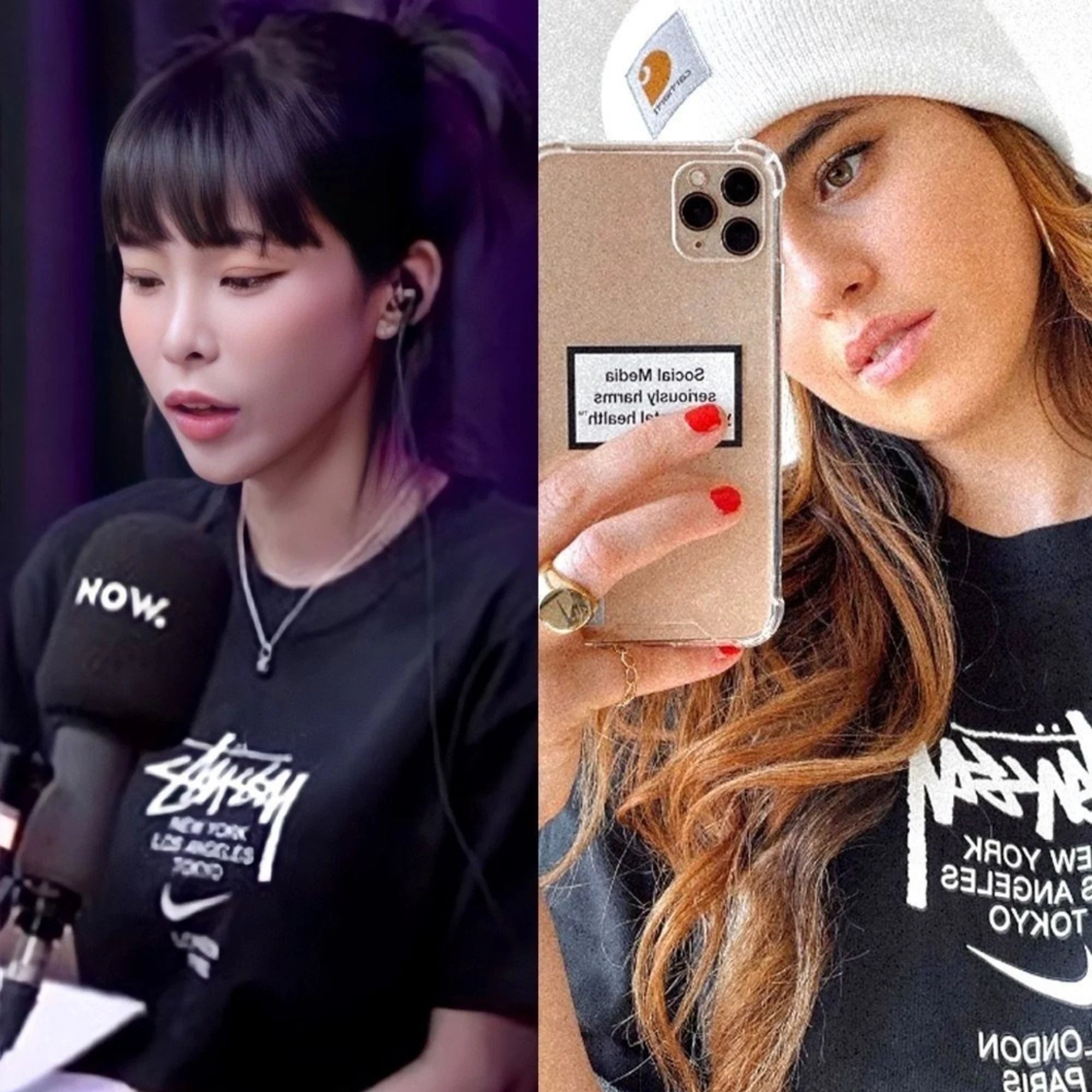 나이키 x 스투시 인터내셔널 반팔 티셔츠 착용 이미지