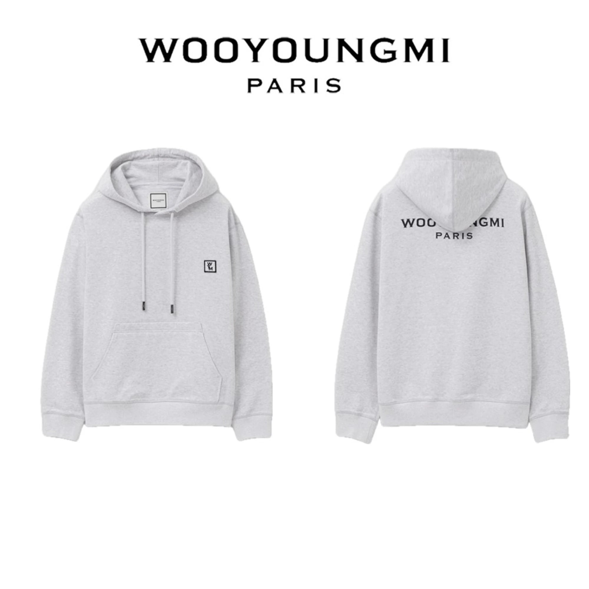 우영미 백로고 후드 티셔츠