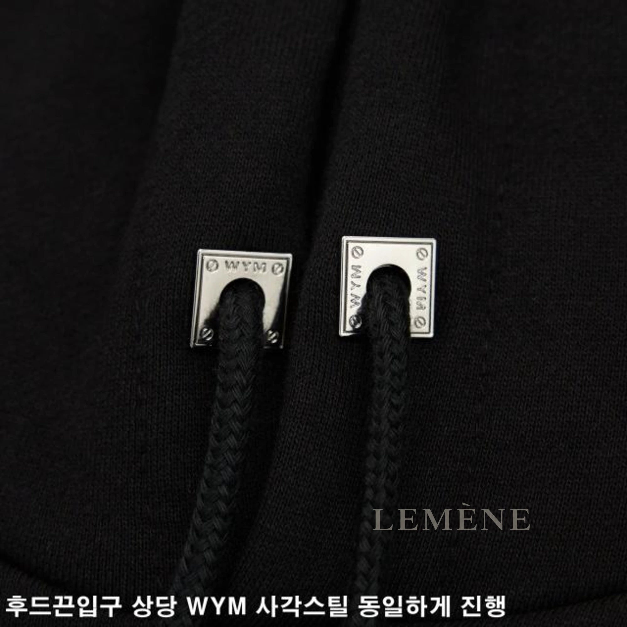 우영미 그라데이션 엠보싱 백로고 후드 티셔츠 디테일 이미지