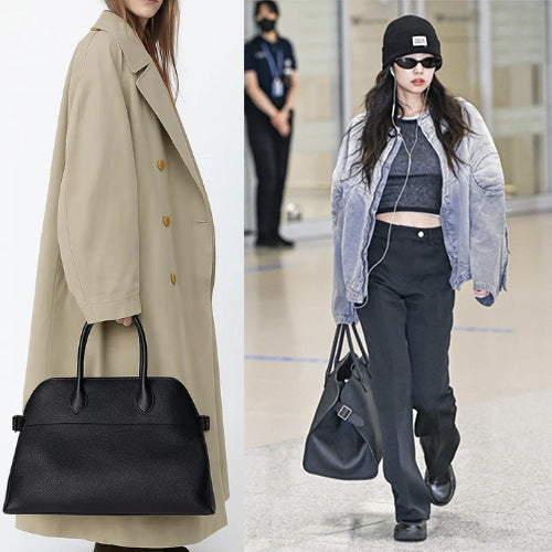 더 로우 소프트 마고 17 백 레더 호보백 블랙 상품 이미지