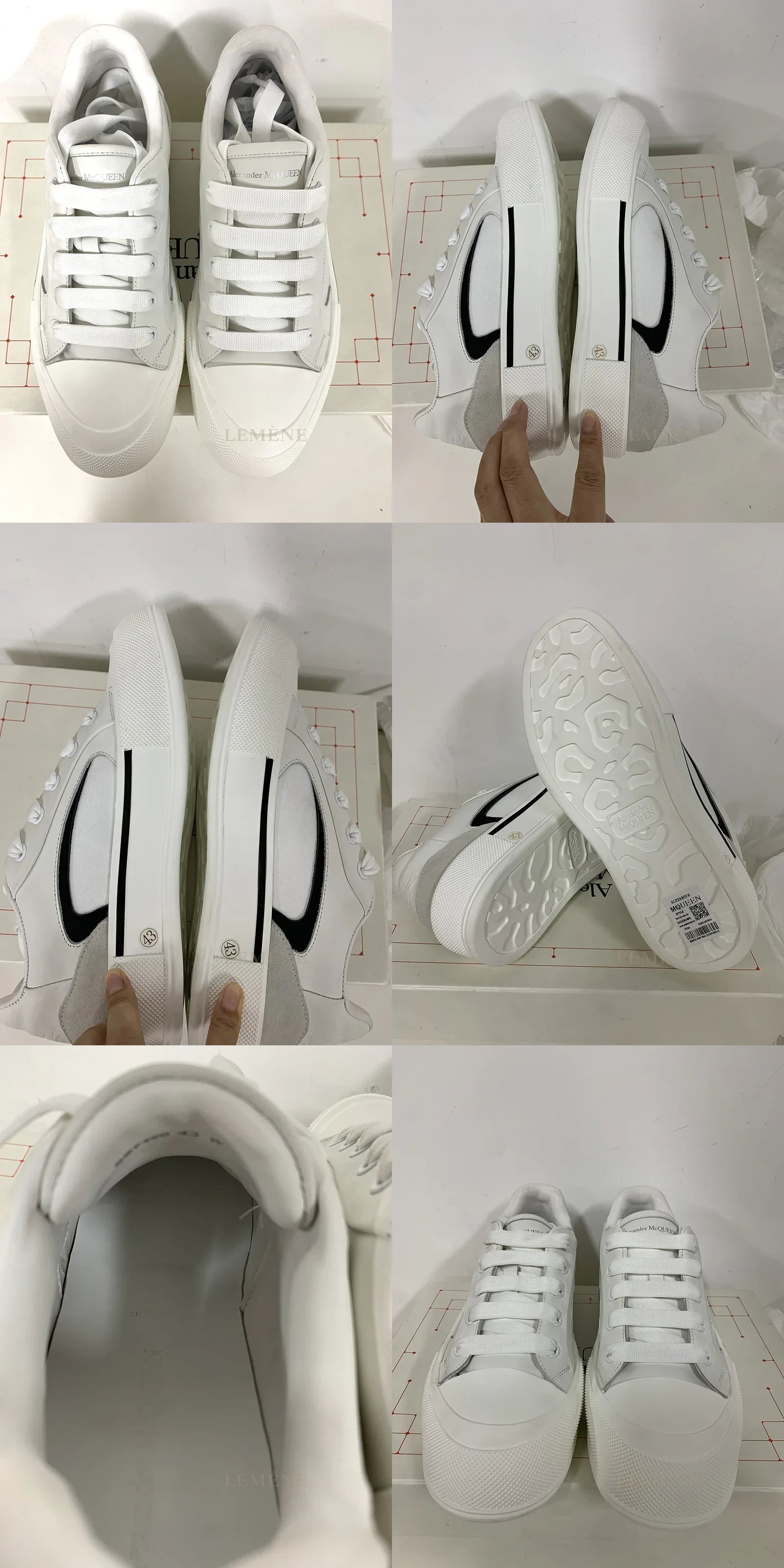알렉산더 맥퀸 케이트 데크 플림솔 스니커즈 화이트