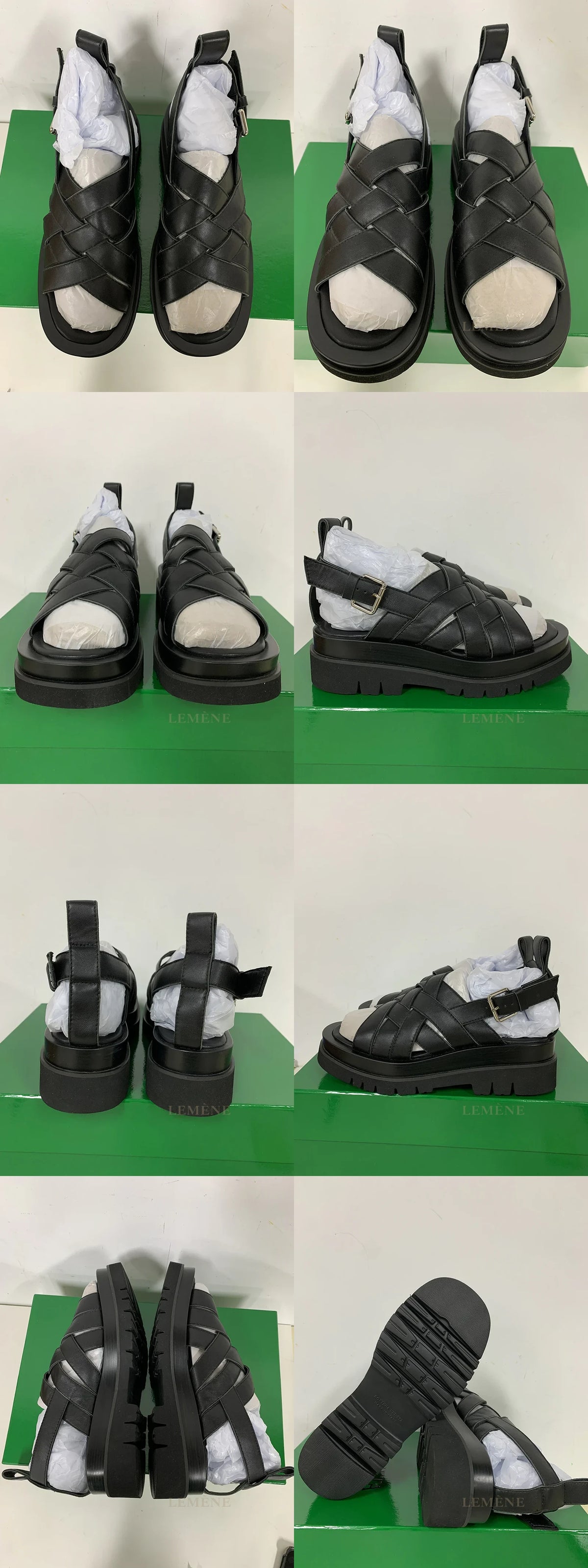 보테가베네타 러그 스트랩 슬리퍼 블랙