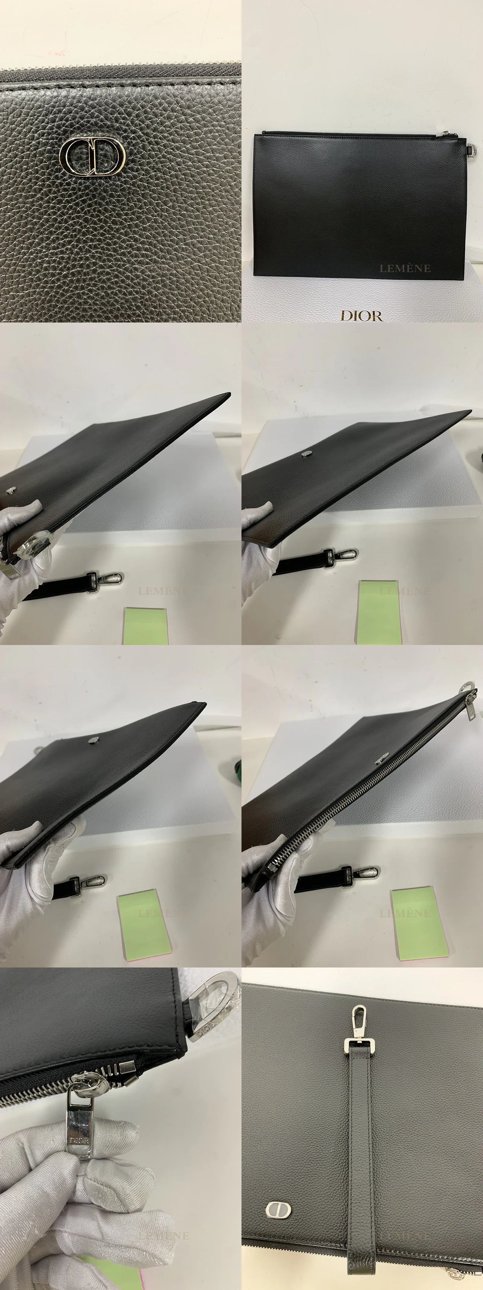 디올 블랙 그레인 A4 파우치 클러치