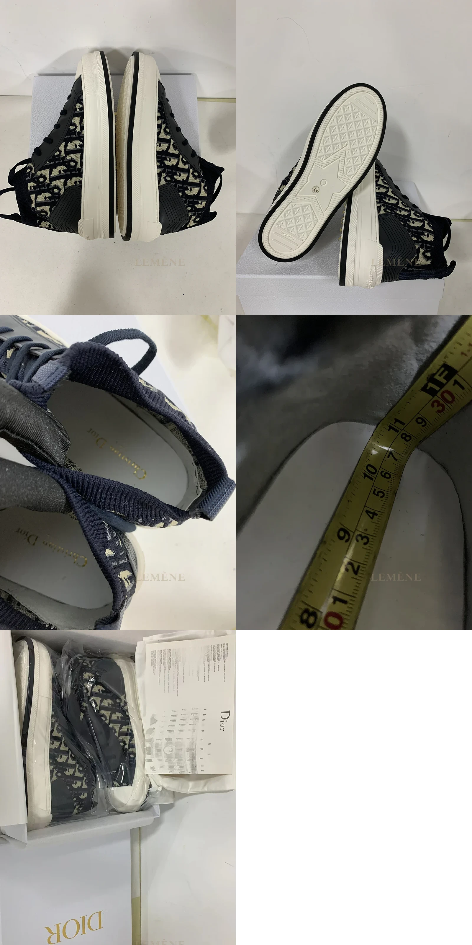 디올 오블리크 워크앤디올 플랫폼 하이탑 스니커즈 블랙