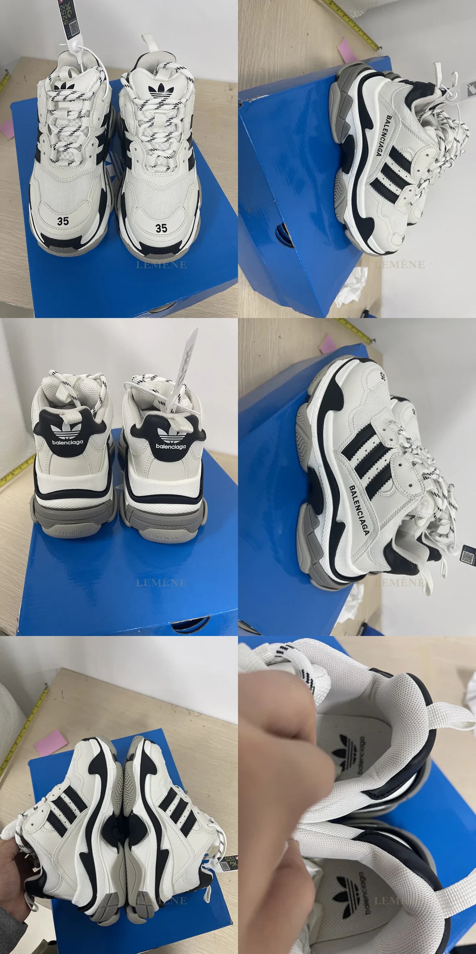 발렌시아가 X 아디다스 트리플S 블랙 화이트