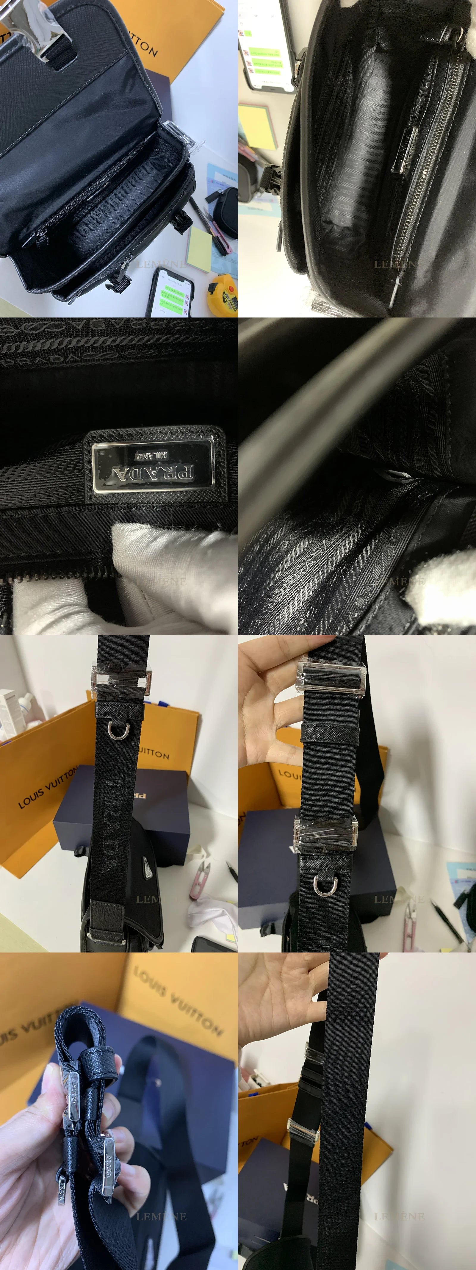 프라다 나일론 플랩 크로스 바디 백