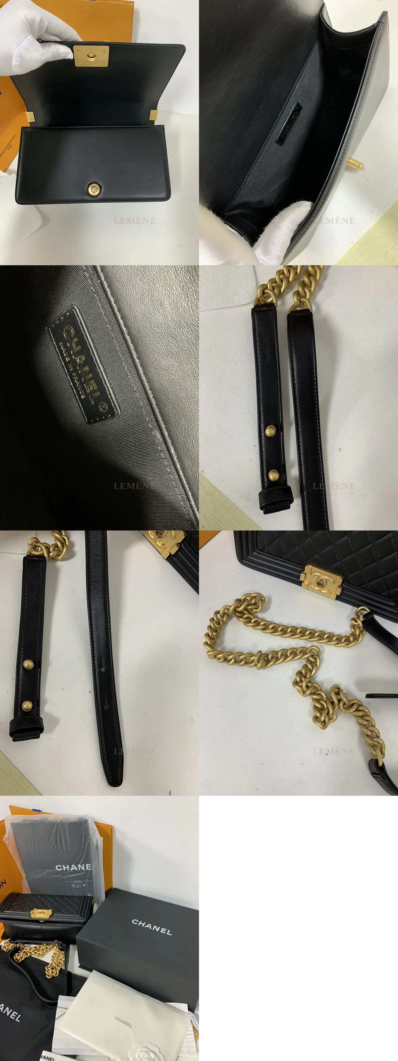 샤넬 보이백 엔틱 블랙 25cm 금장