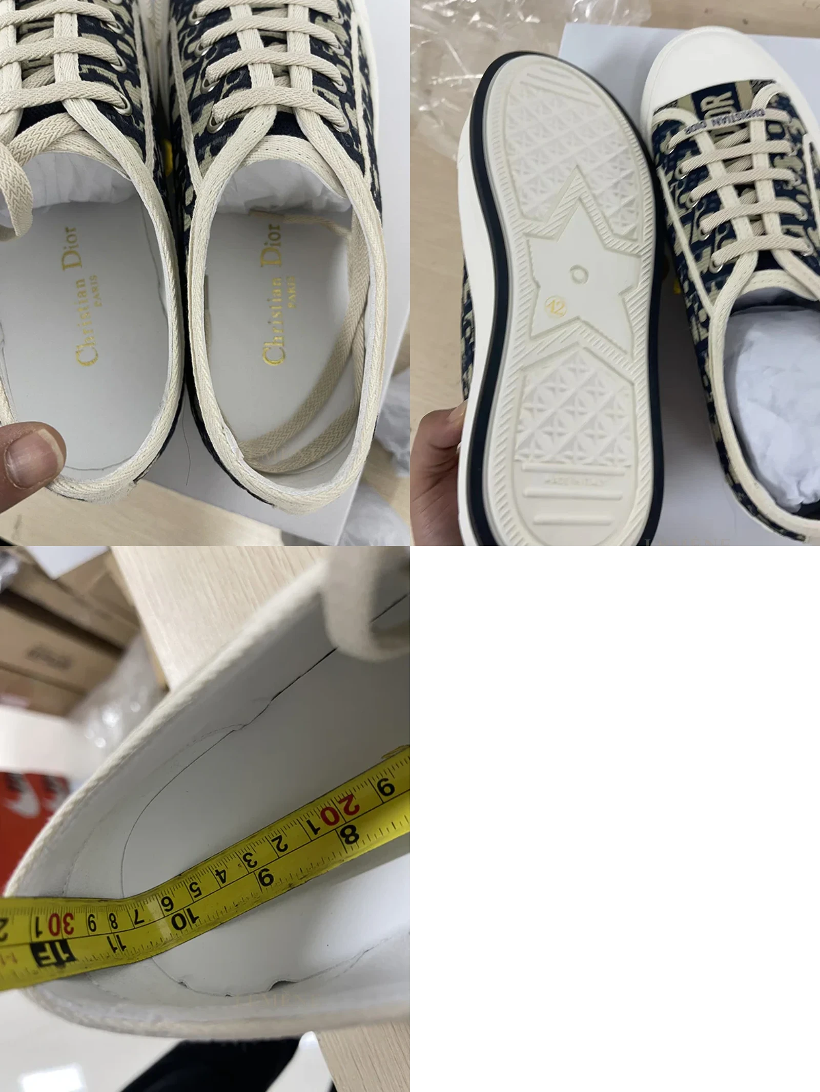 디올 오블리크 워크 앤 디올 여성 스니커즈 딥 블루