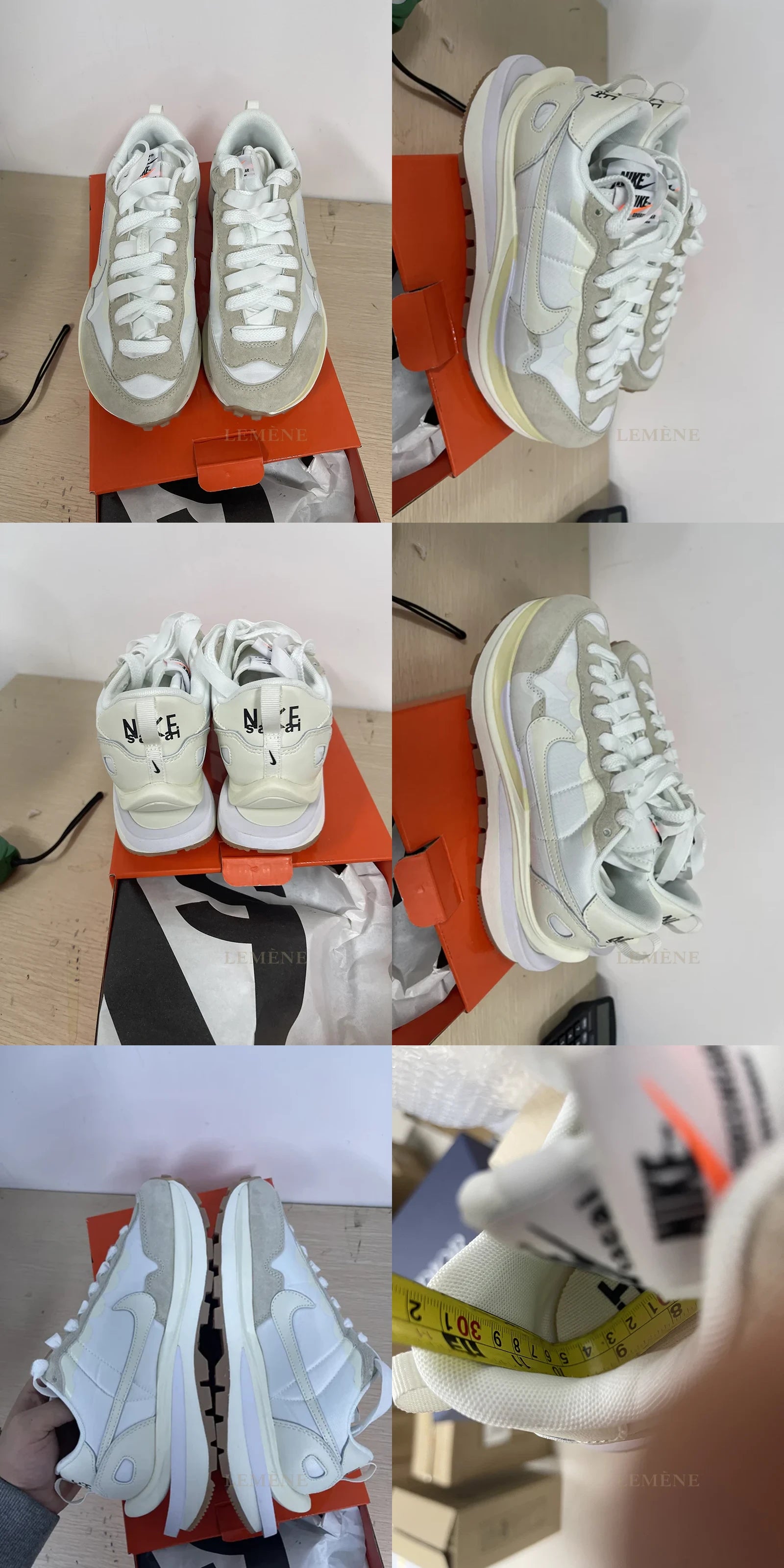 나이키 X 사카이 베이퍼와플 화이트 앤 검