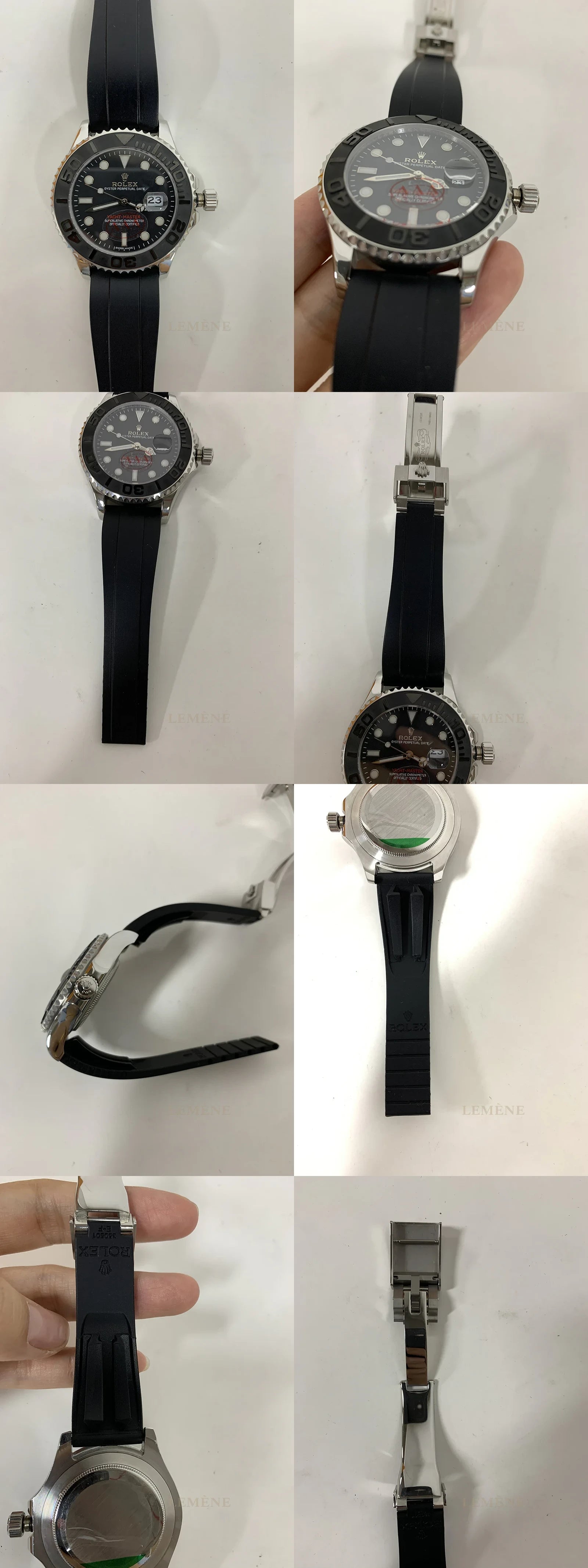 로렉스 요트마스터 블랙 은장 우레탄 44mm