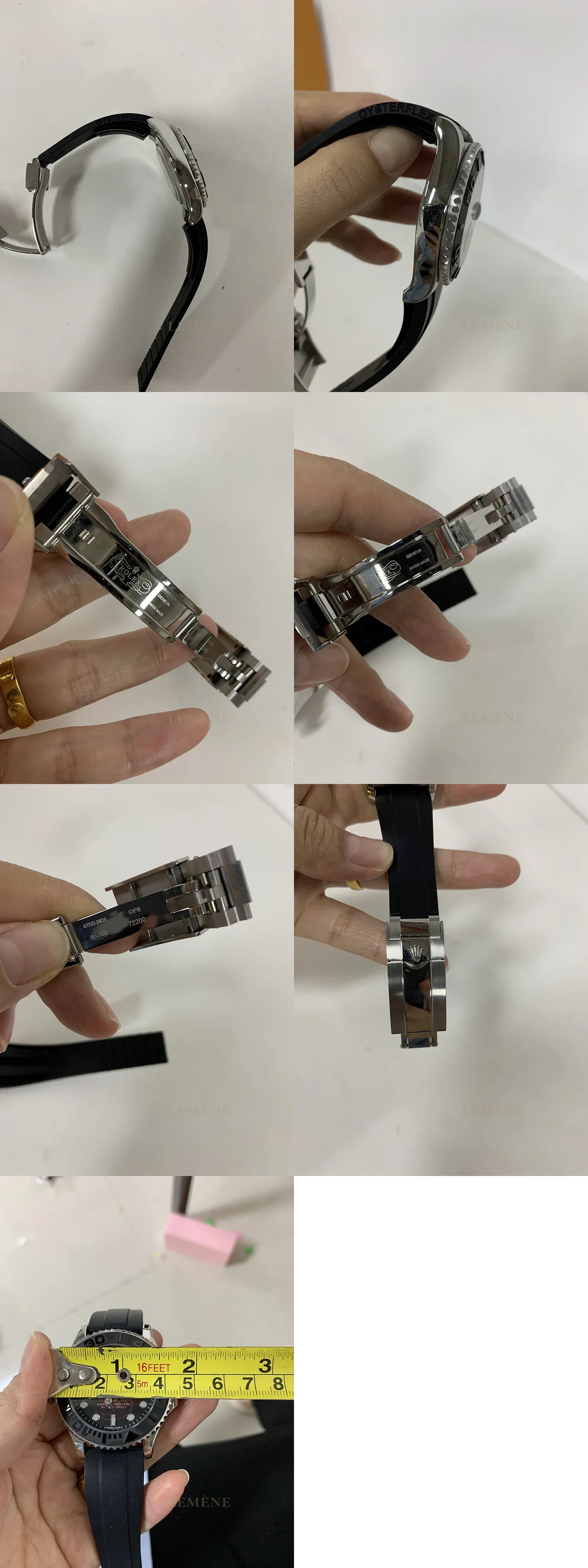 로렉스 요트마스터 블랙 은장 우레탄 44mm