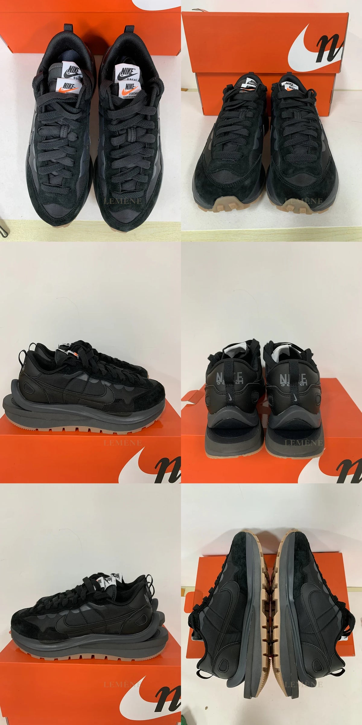 나이키 X 사카이 베이퍼와플 블랙 앤 검