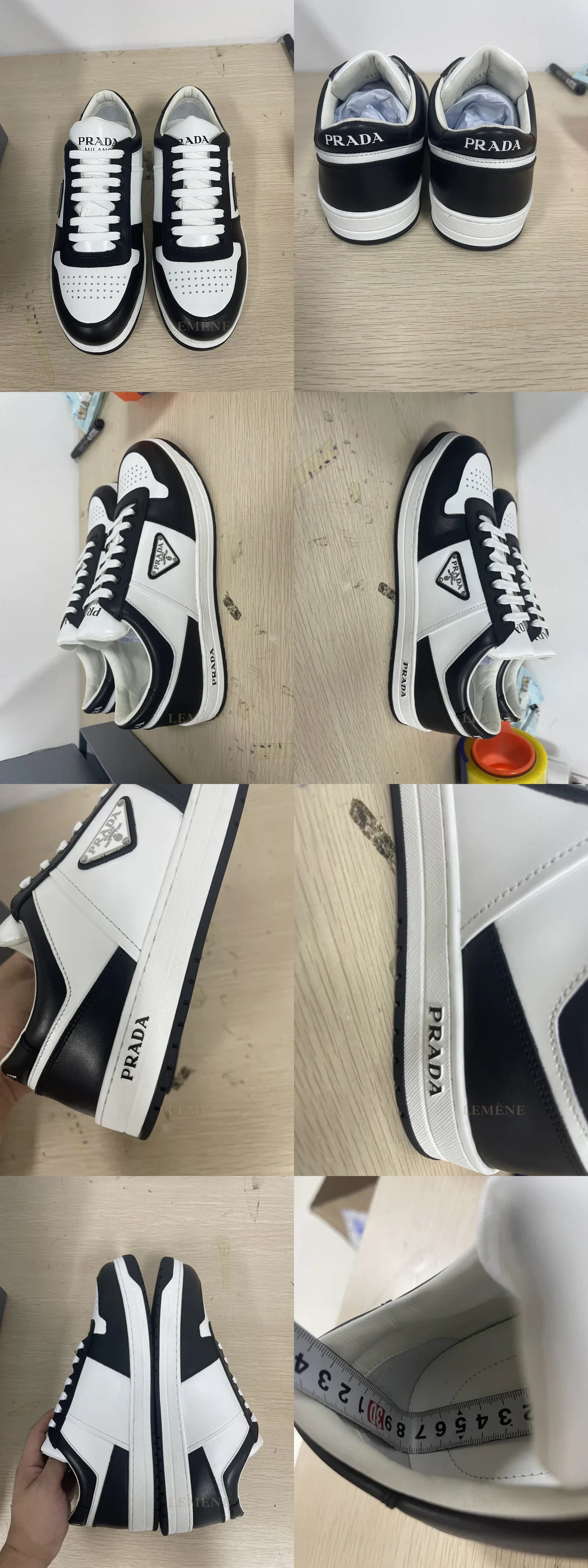 프라다 삼각 스틸로고 다운타운 스니커즈