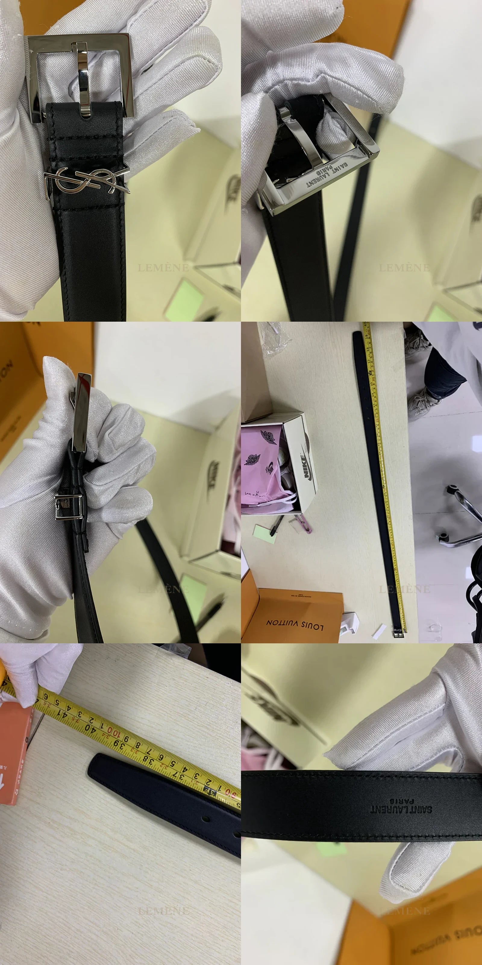 세인트로랑 모노그램 벨트 은장/금장