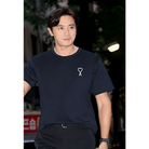 아미 체인스티치 자수 반팔 티셔츠 착용 이미지