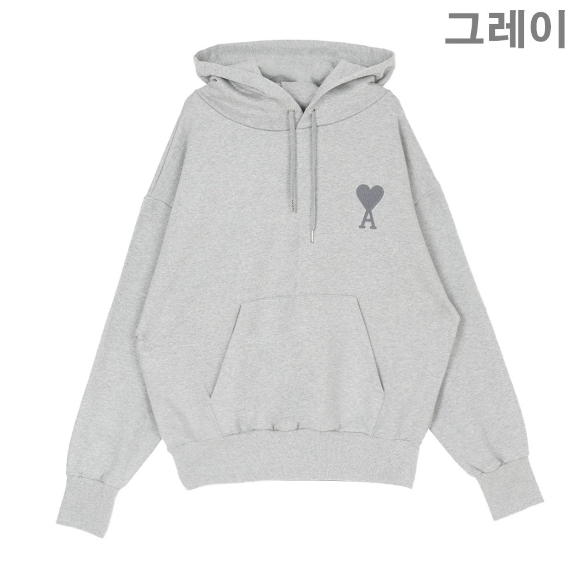 아미 하트로고 자수 후드 티셔츠 디테일 이미지