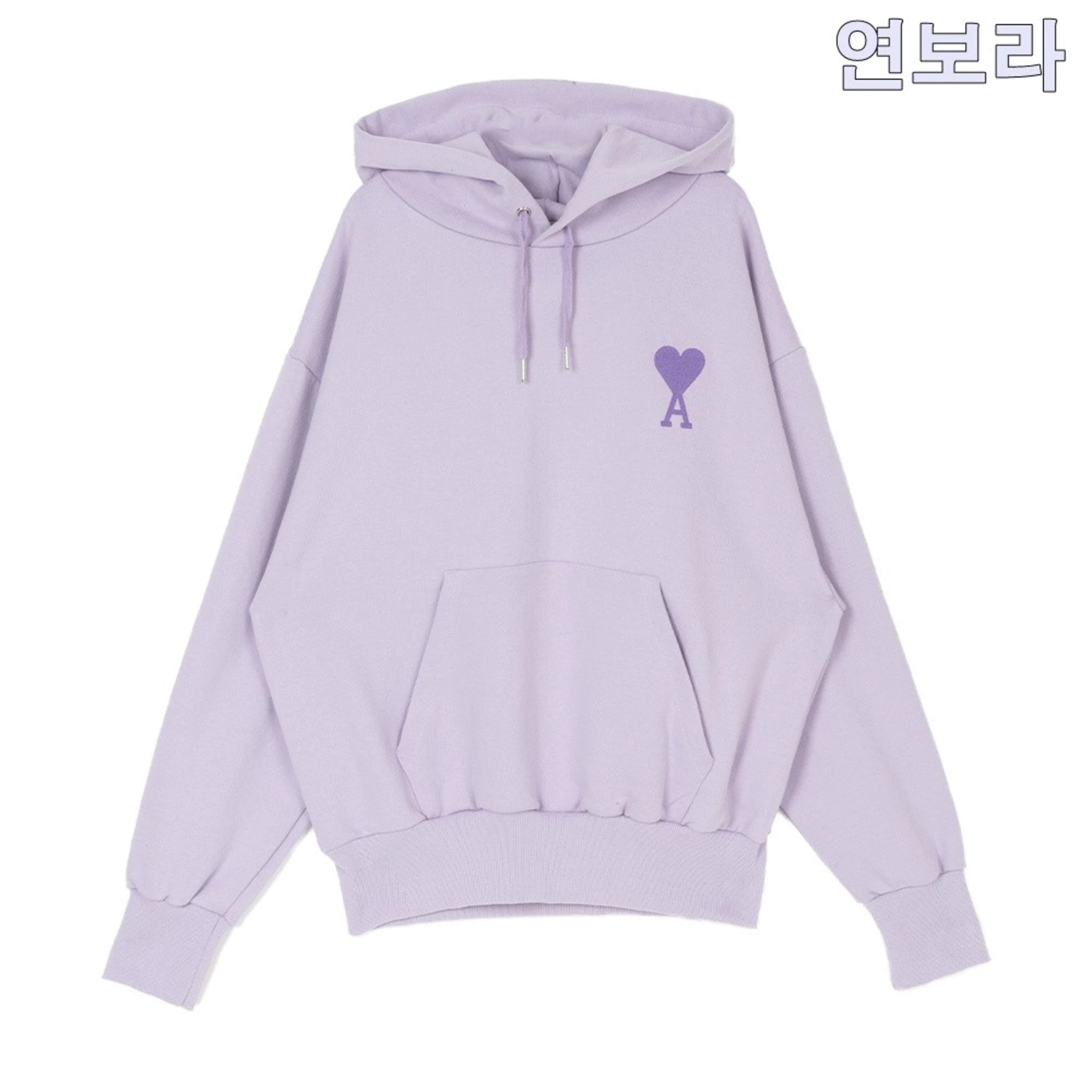 아미 하트로고 자수 후드 티셔츠 디테일 이미지