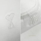 아미 톤온톤 자수 반팔 티셔츠 디테일 이미지
