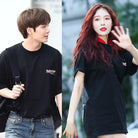 발렌시아가 웨이브로고 오버핏 반팔 티셔츠 착용 이미지