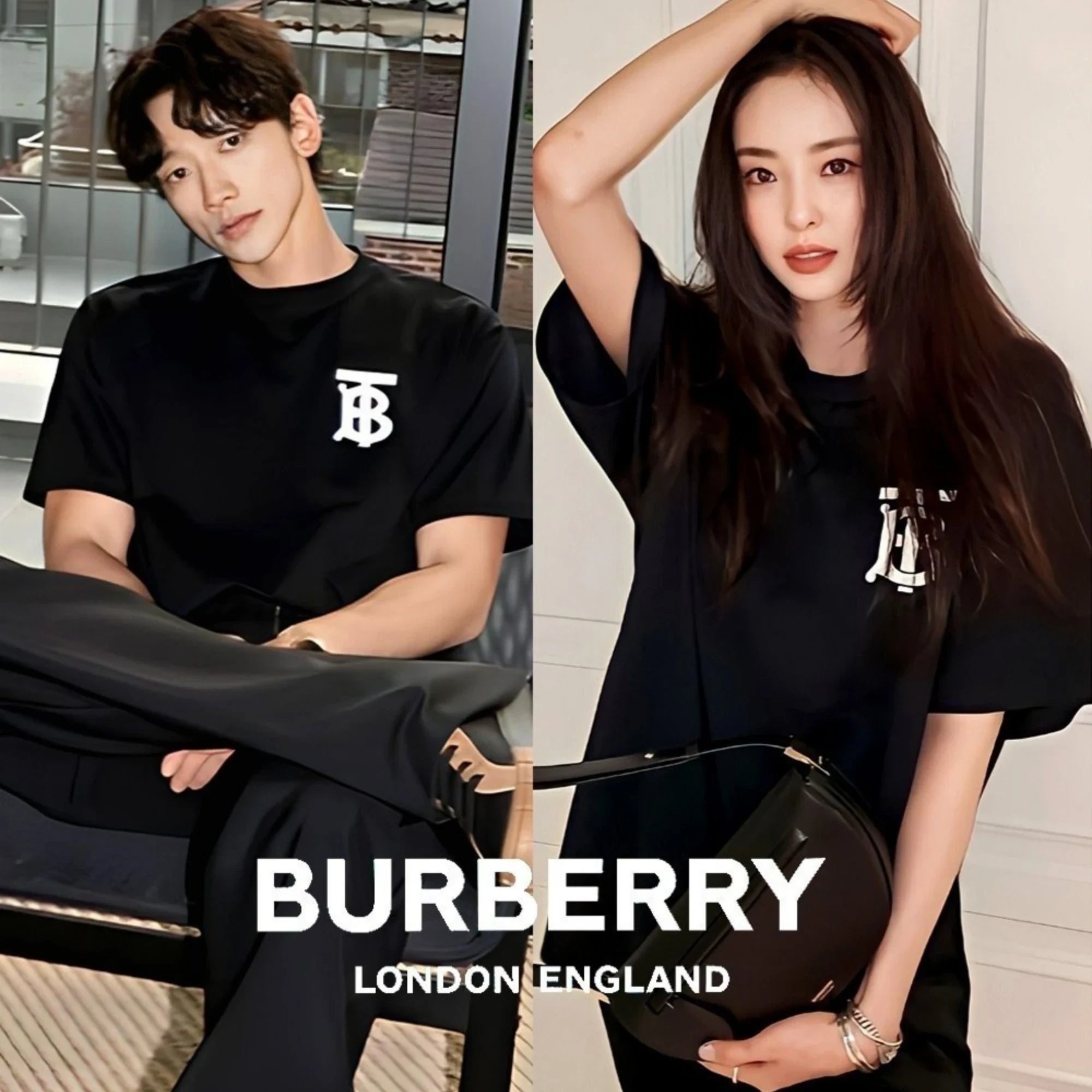버버리 TB 반팔 티셔츠 착용 이미지