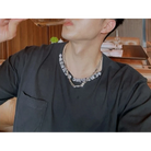 크롬하츠 넥 레터링 포켓 반팔 티셔츠 착용 이미지