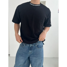크롬하츠 넥 레터링 포켓 반팔 티셔츠 착용 이미지