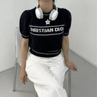디올 스타 로고 반팔 스웨터 착용 이미지
