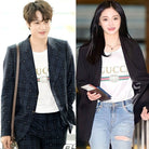구찌 워시드 로고 반팔 티셔츠 착용 이미지