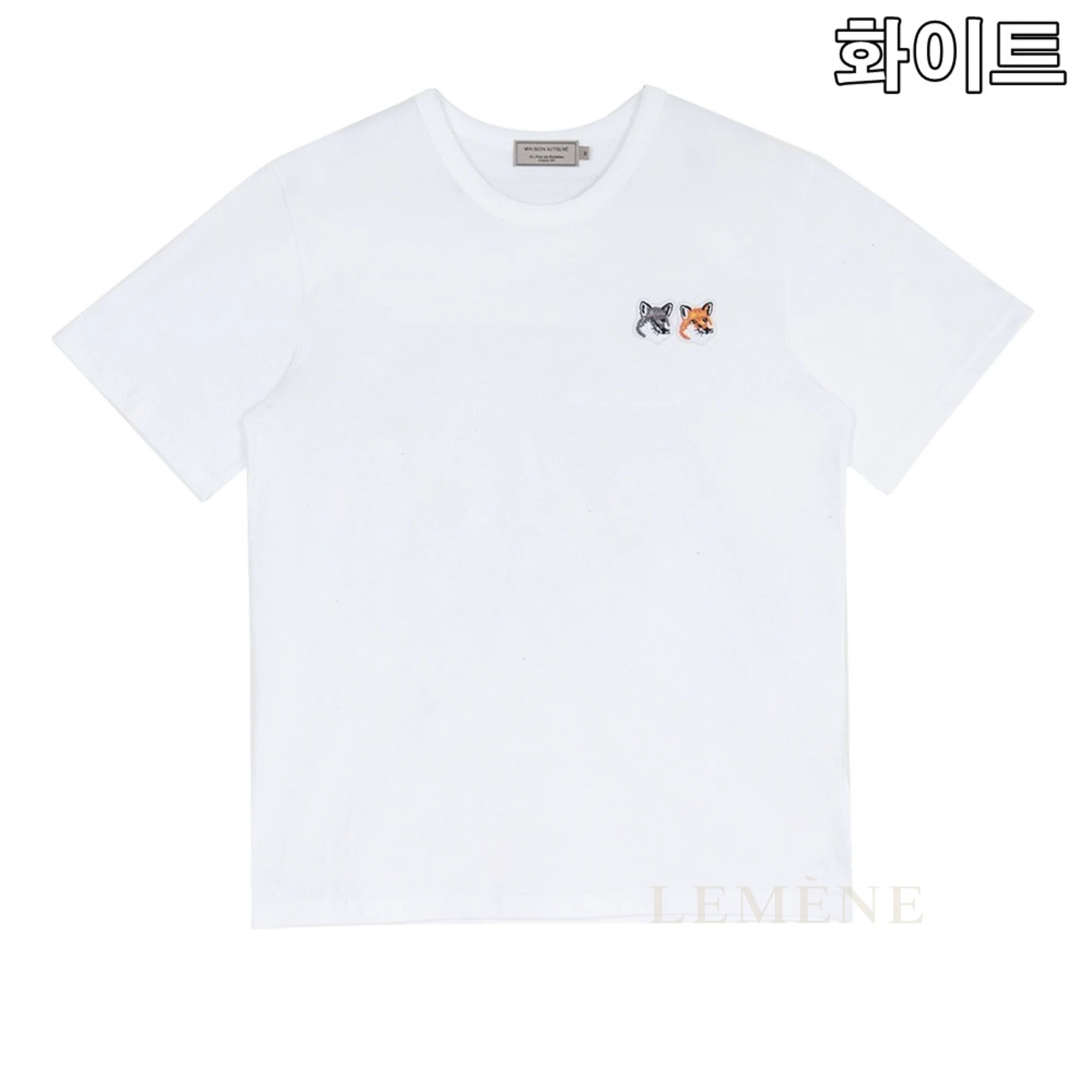메종키츠네 더블 폭스헤드 반팔 티셔츠 BU00103KJ0008 디테일 이미지