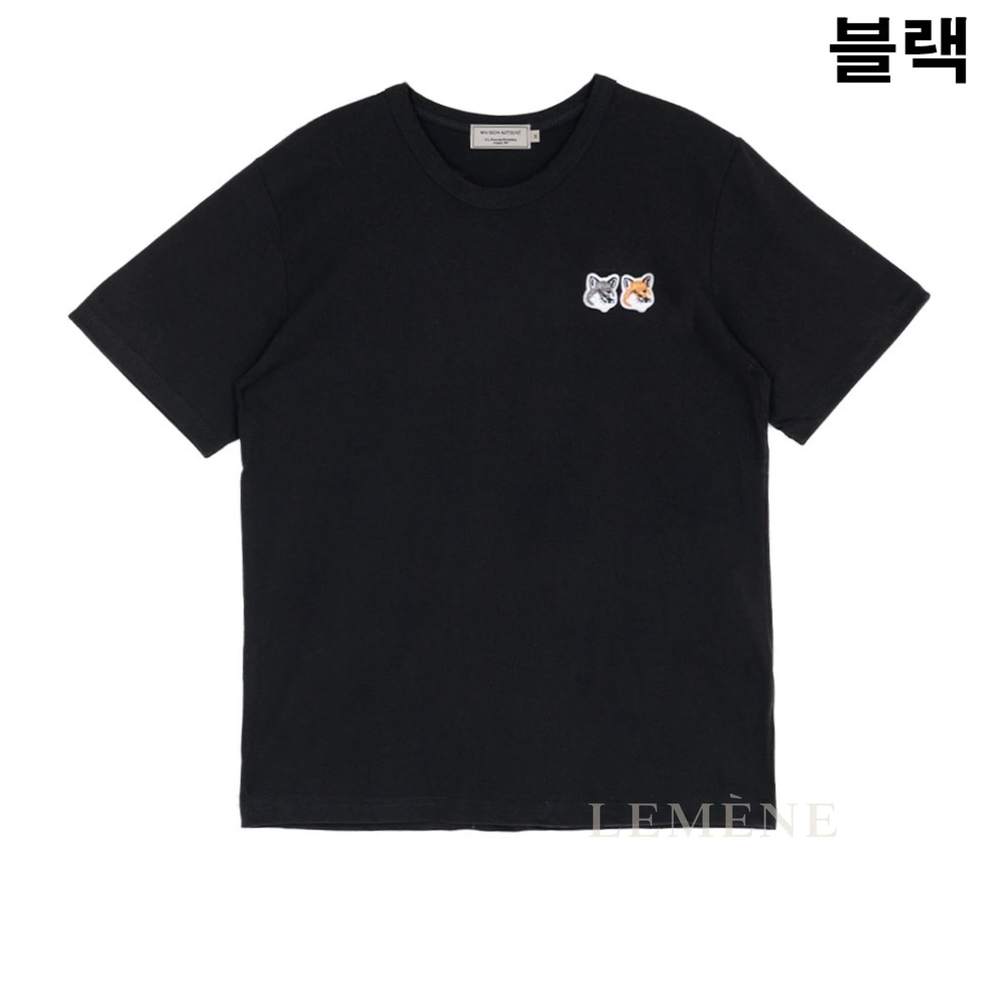 메종키츠네 더블 폭스헤드 반팔 티셔츠 BU00103KJ0008 디테일 이미지