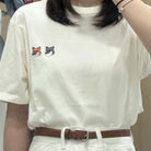 메종키츠네 더블 폭스헤드 반팔 티셔츠 BU00103KJ0008