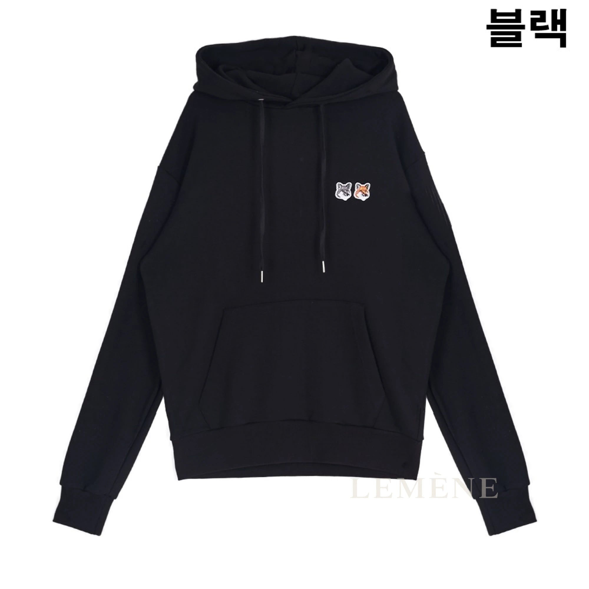 메종키츠네 더블폭스 후드 티셔츠 EU00353KM0001 디테일 이미지