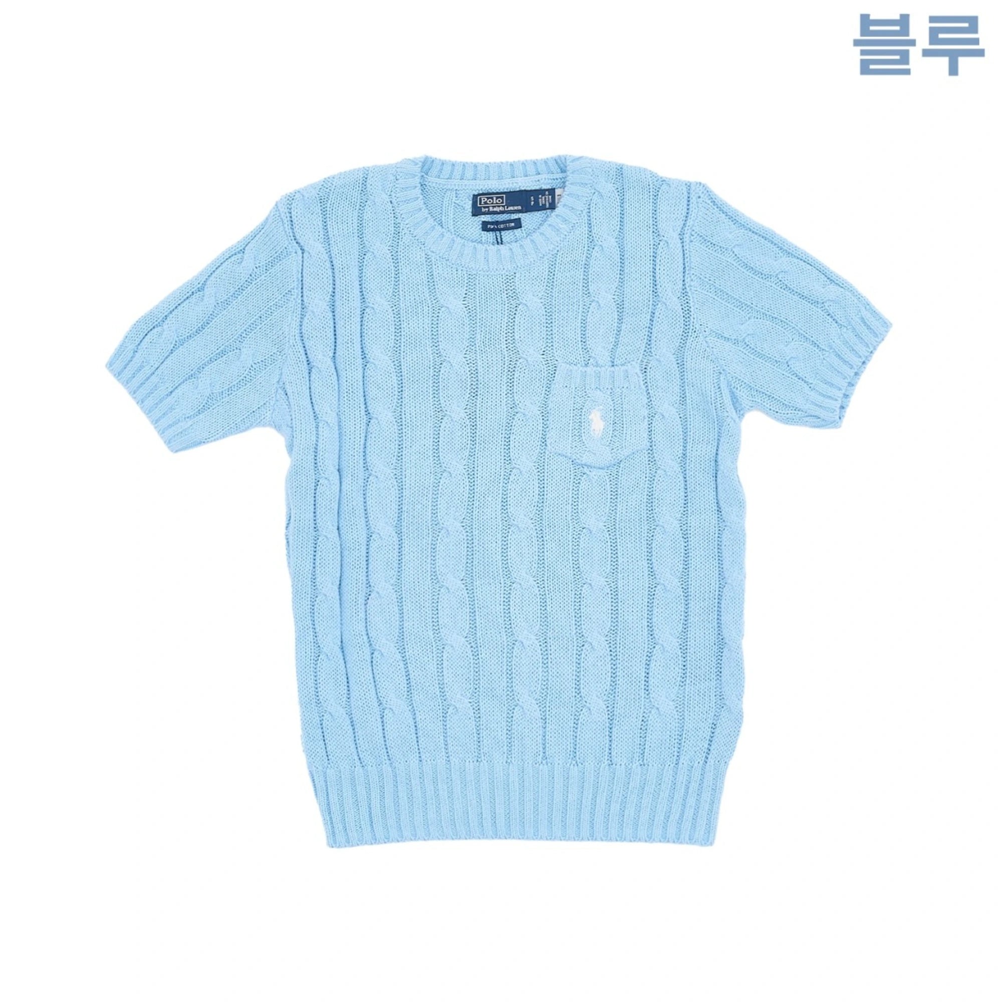폴로 랄프로렌 케이블 반팔 스웨터 상품 이미지