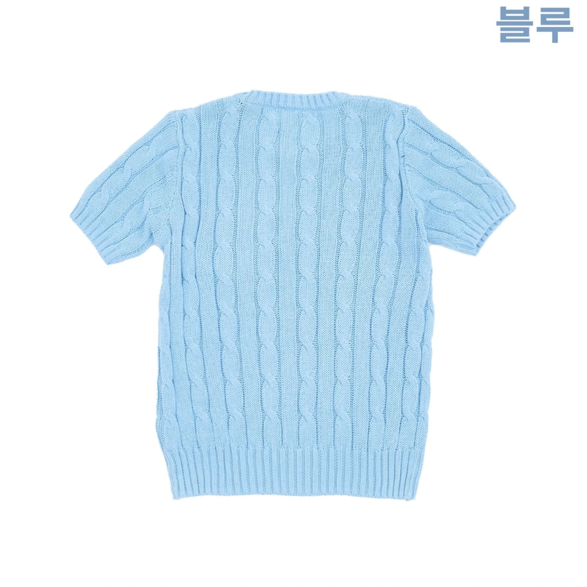 폴로 랄프로렌 케이블 반팔 스웨터 상품 이미지