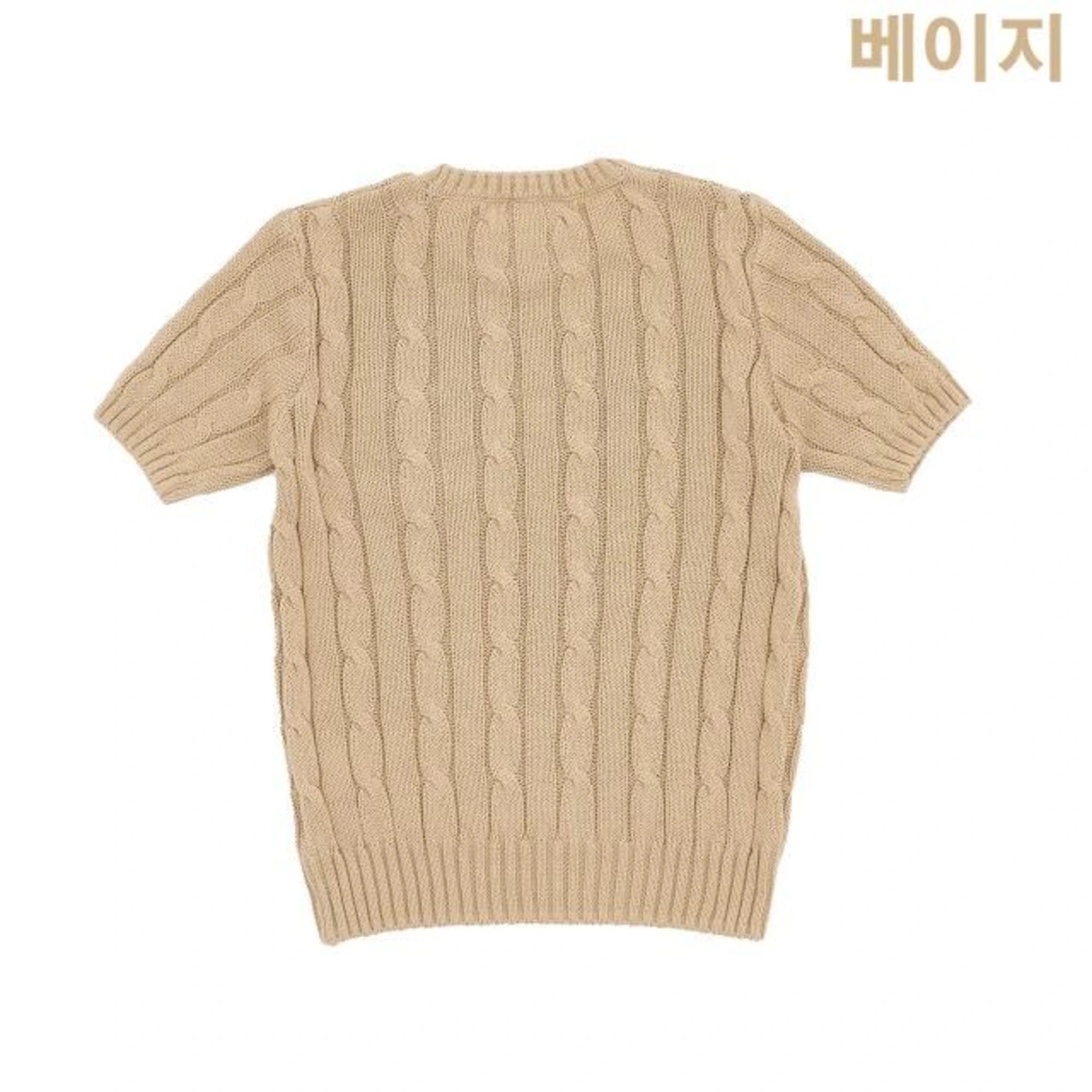 폴로 랄프로렌 케이블 반팔 스웨터 상품 이미지